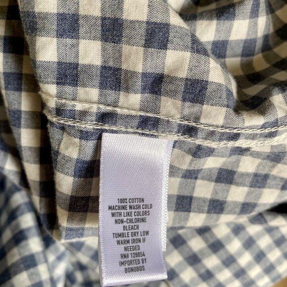 Bonobos Blueish Grey Checkered Long Sleeve Button Down Shirt Slim Fit XL - Picture 9 of 10